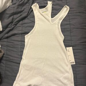 White Unique Cut Tank Top Urban Outfitters
